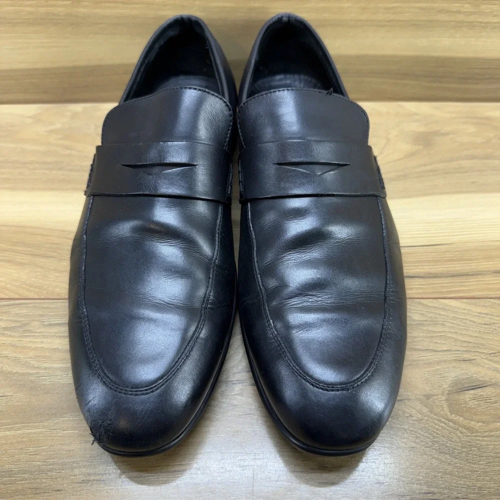 Allen Edmonds Lake Como Penny Loafers‎ Mens 11 11.5 ? Vibram Soles Black Leather